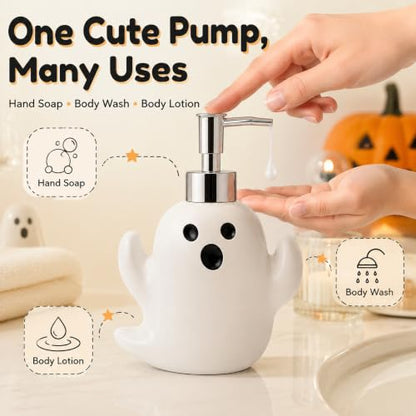 Halloween Ghost Soap Dispenser - White Ghost Bathroom Decor