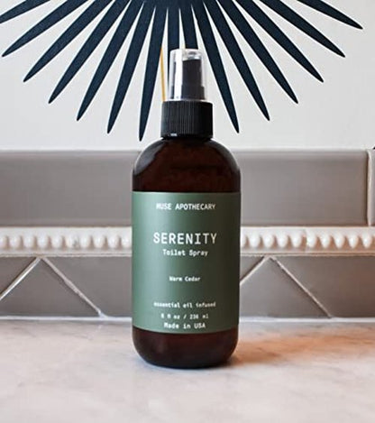 Muse Apothecary Flush Ritual - Aromatic & Refreshing Toilet Spray, Use Before You Go, 2 oz, Infused with Natural Essential Oils - Bergamot + French Lavender + Sandalwood
