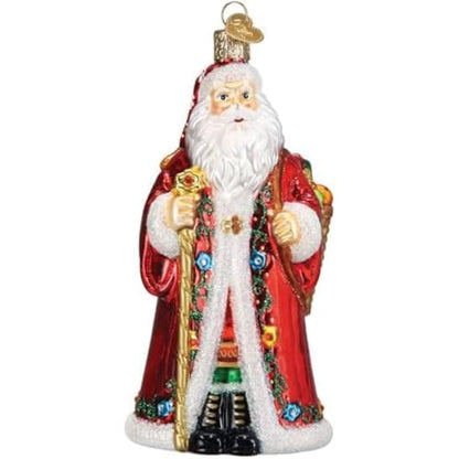 Norwegian Santa Glass Ornament Christmas Tree Holiday Decoration