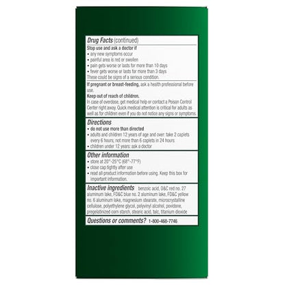 Excedrin Tension Headache Relief Caplets, Acetaminophen 500mg, Caffeine 65mg, Pain Reliever, Aspirin-Free, 100 Count