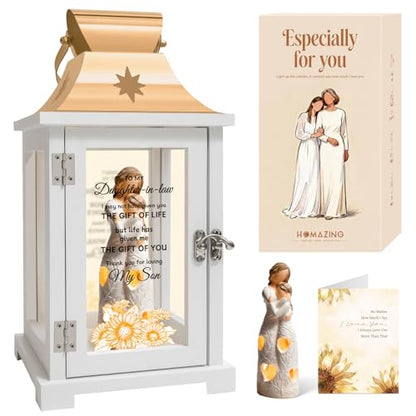 Daughter-in-Law Lantern Gift - Embracing Figure LED Decor for Mother's Day, Christmas, Birthday