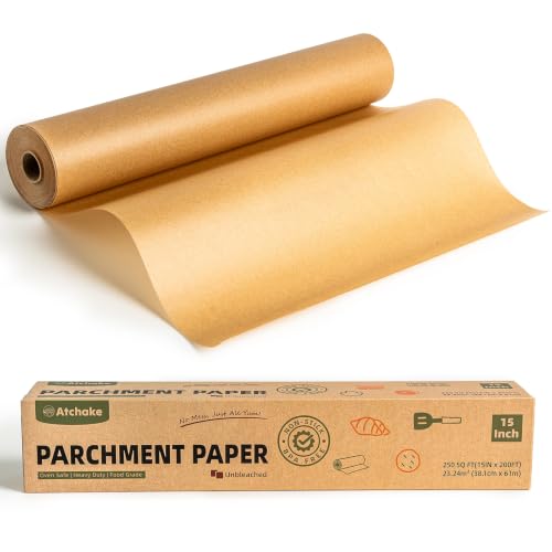 Unbleached Baking Parchment Paper Roll - 15 Inch, Heavy Duty & Food Safe