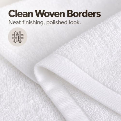 Velqora 8-Piece Cotton Towel Set White Bath Hand & Washcloths