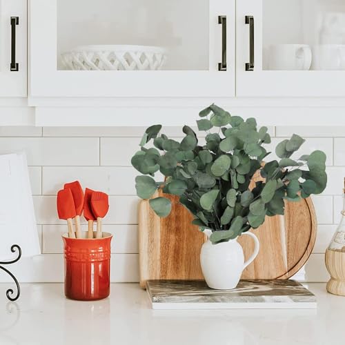 Preserved Eucalyptus Stems 20PCS - Silver Dollar Leaves for Wedding & Home Decor (Green Style 02)