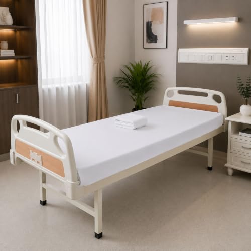 Hospital Fitted Sheet 42x80 Inches Pack of 2 Deep Pockets 6 Inch Cotton