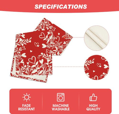 Red Heart Love Valentine's Table Runner 13x48 Inch Home Decor - Artoid Mode