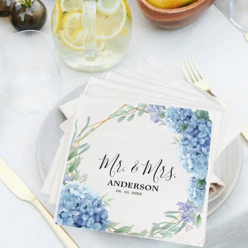 Personalized Wedding Napkins - Custom Elegant Reception Decor DS 03