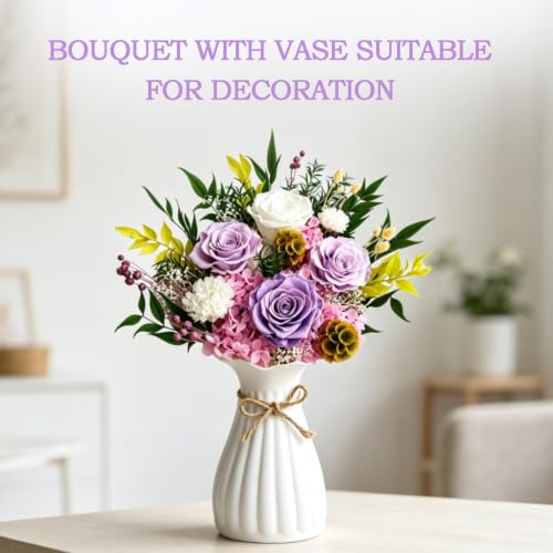 Preserved Flowers Bouquet - Gypsophila Purple for Gifts & Decor