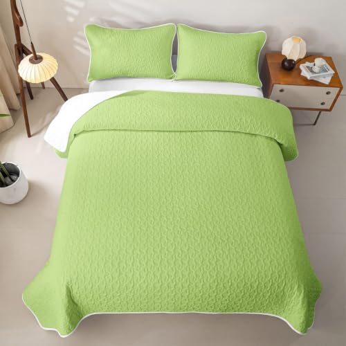 Erosebridal Lime Green Twin Quilt Set with Pillowcase - All Season Bedspread for Kids and Teens
