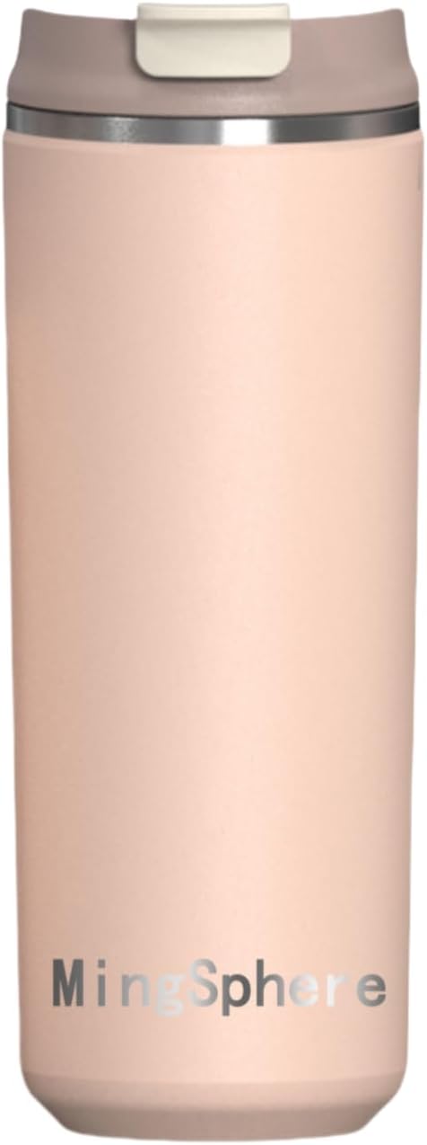 Skiennix Travel Coffee Mug - 16 oz Insulated Tumbler | Leak-Proof Stainless Steel for Hot & Cold Beverages - Pink