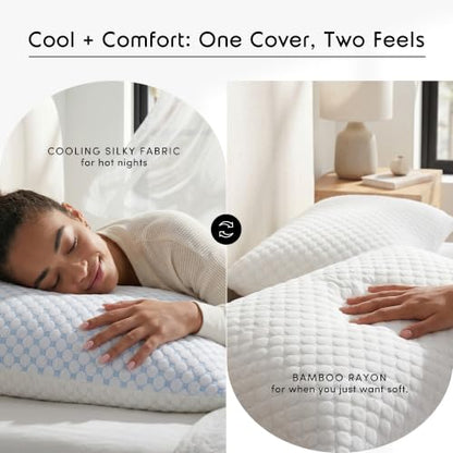Nestl Cooling Memory Foam Body Pillow - White / Blue / Pack of 1