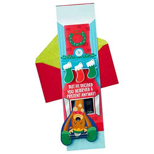Hallmark Pop Up Funny Christmas Gift Card Holder or Money Holder Card (Naughty List) (5XXH2003)