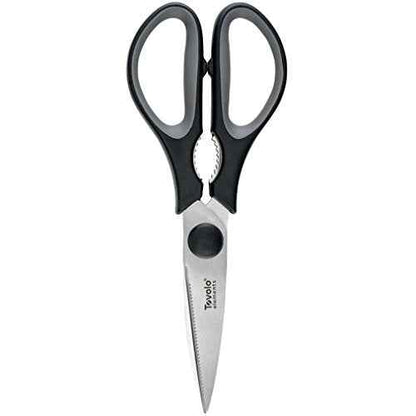 Tovolo Elements Heavy Duty Kitchen Shears with Sheath for Food Prep Trimming Meat and Vegetables, Small, Charcoal, Black