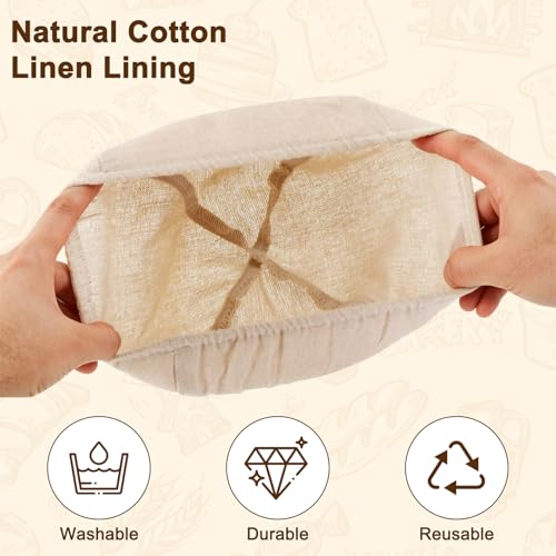 Sourdough Banneton Bread Proofing Basket 9 Inch - 1 Pack, Round Natural Rattan