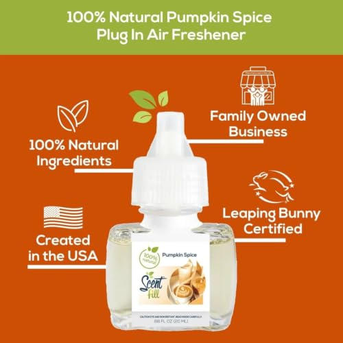 Pumpkin Spice Plug-In Diffuser Kit with 2 Refills - Natural Home Fragrance