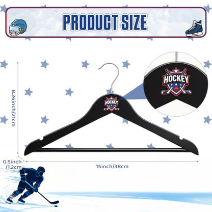Black Hockey Jersey Hangers - 2 Pack Wall Mount Display Racks for Youth Sports Jerseys