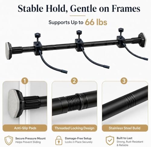 Adjustable Garland Hanger for Front Door 31.5-80.7 Inch No Drill Heavy Duty Support up to 25 lbs