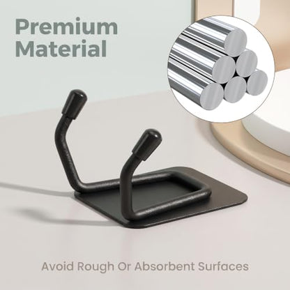 Self-Adhesive Stainless Steel Wall Hooks 3-Pack Heavy Duty Organizer