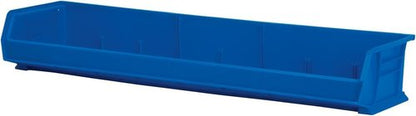 Akro-Mils Plastic Storage Bins - Durable Hanging & Stacking Containers | Blue, 9" x 33" x 5" (4-Pack)