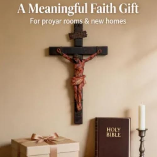 Sacred Jesus Crucifix Wall Cross Set of 2 - Catholic Religious Home Decor