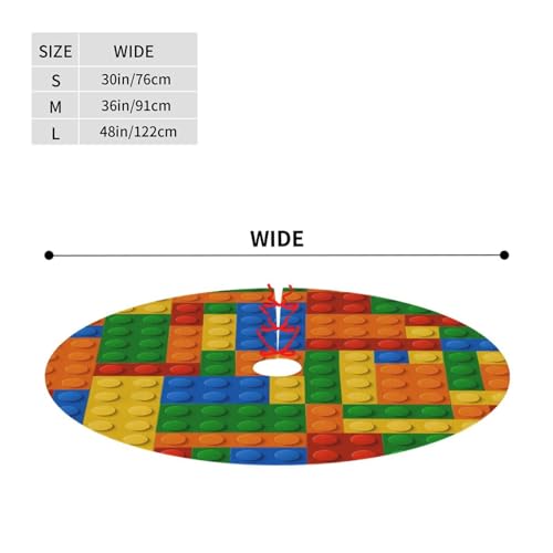 Colorful Building Blocks Christmas Tree Skirt 48 Inches - Festive Holiday Decor