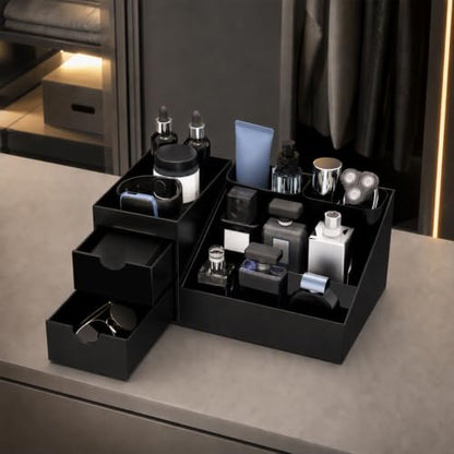 Men's Cologne Organizer with Removable Holders - Black, Bathroom & Vanity Storage