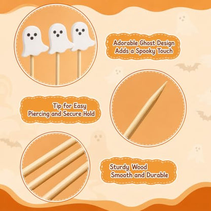 Halloween Ghost Cocktail Picks Set of 100 Food & Drink Decorations