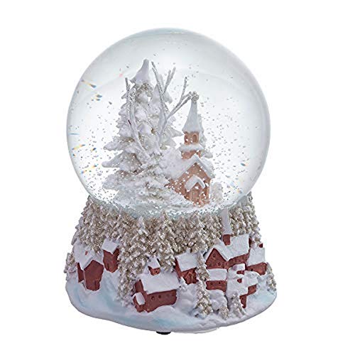 Musical Church Waterglobe - 100MM Holiday Snow Village Decor
