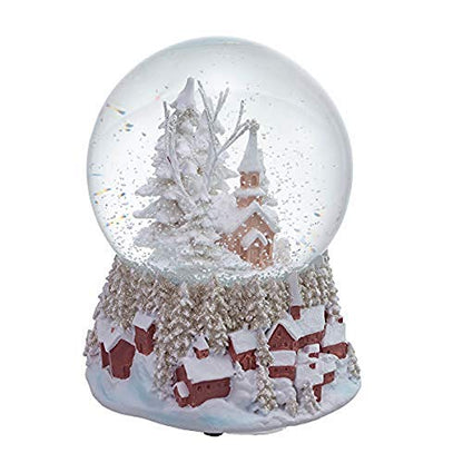 Musical Church Waterglobe - 100MM Holiday Snow Village Decor