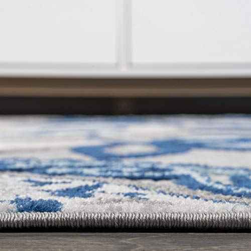 JONATHAN Y Paisley High-Low Indoor Outdoor Area Rug 3X5 Blue/Light Gray, Julien for Backyard, Patio, Porch, Easy-Cleaning, High Traffic, Pet-Friendly, Non-Shedding (AMC102C-3)