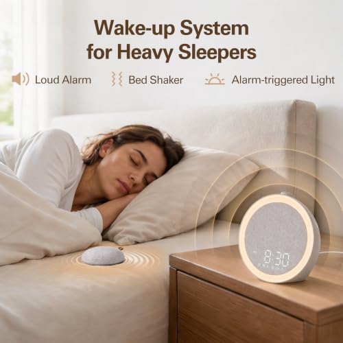 Heavy Sleepers Alarm Clock with Wireless Bed Shaker & 116dB Sound