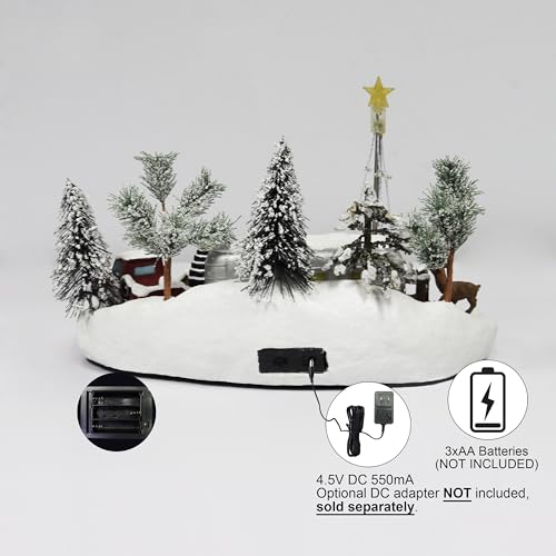 Musical LED Christmas Camper Scene Decor - Holiday Village Display