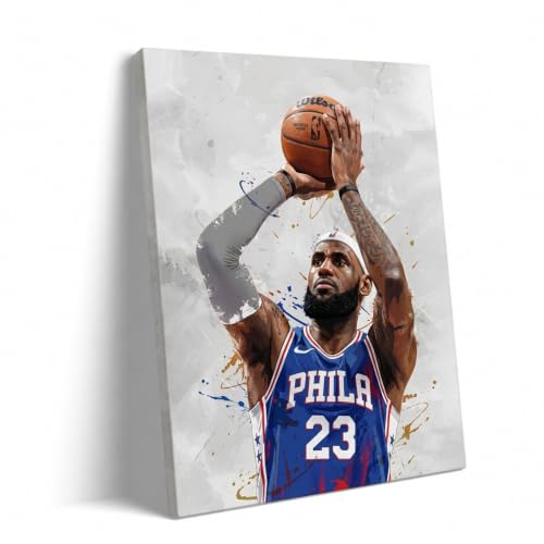 LeBron James Basketball Canvas Wall Art - 8x10 Inch Sports Poster - PHI Variation