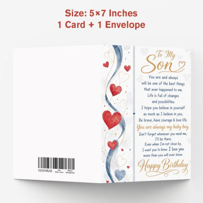 Birthday Card for Son - Happy Birthday Gift from Mom and Dad C Style