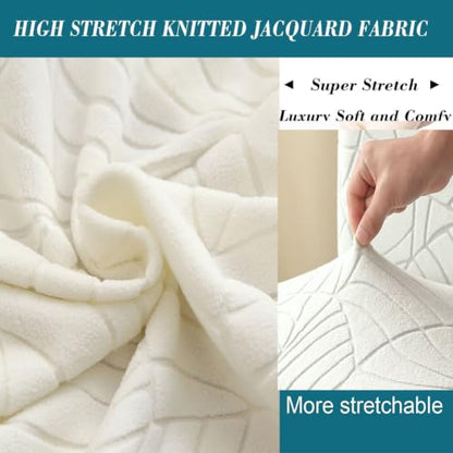 ANWUCHEN 2-Pack White Club Chair Slipcovers - Stretch Armchair Covers for Living Room