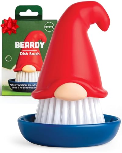 Beardy Gnome Dish Brush with Handle - Unique Kitchen Cleaning Tool