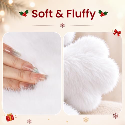 Faux Snowflake Christmas Throw Pillows - Set of 2, White, 17.7 Inch