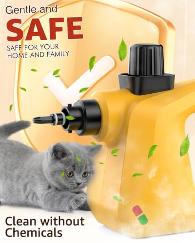 Yellow Handheld Steam Cleaner for Grout & Multi-Surface Deep Cleaning