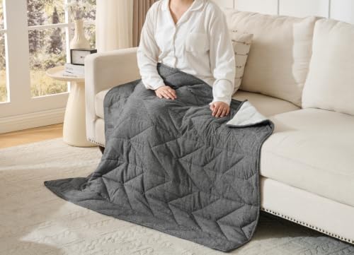 Medium Weighted Throw Blanket 7lbs with Laundry Bag - Hugsmiling