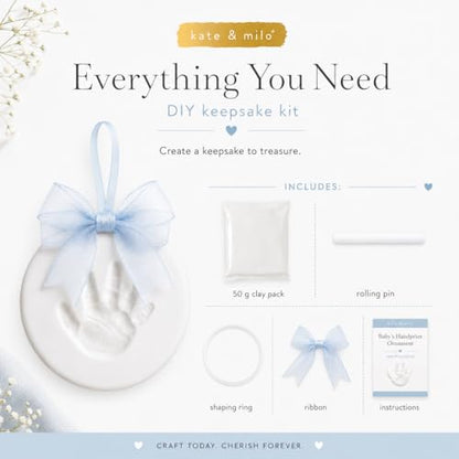 Baby Handprint Footprint Clay Keepsake Kit Blue - No-Bake Ornament Set
