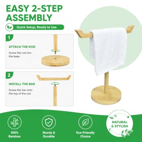 Bamboo & Wooden Hand Towel Holder Stand for Kitchen & Bathroom