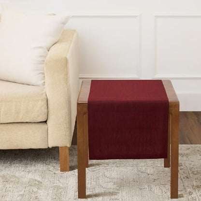 Pure Linen Table Runner 14 x 36 Inches - Red Garnet, Handmade European Flax