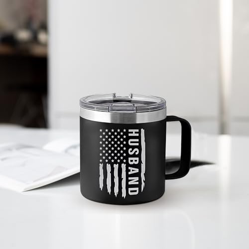 Personalized Husband Gift Tumbler 14oz Stainless Steel with Lid - Anniversary & Birthday Gift for Him