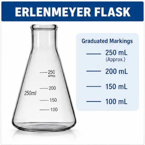 250ml Borosilicate Glass Erlenmeyer Flask Laboratory Equipment
