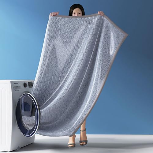 Blue Foldable Cooling Sleeping Mat with Pillowcase - 120x195cm Ice Silk Bed Pad