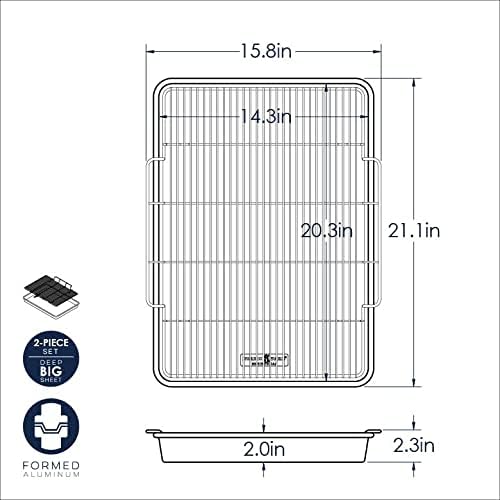 Nordic Ware Extra Large Baking Tray - Crisping Rack for Perfectly Baked Goods | Silver Finish