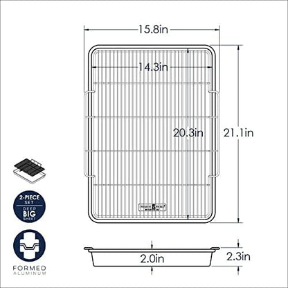 Nordic Ware Extra Large Baking Tray - Crisping Rack for Perfectly Baked Goods | Silver Finish