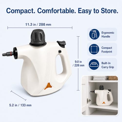 450ML Handheld Steam Cleaner with 12 Accessories - Multi-Surface Home & Car Steam Sanitizer