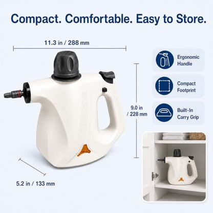 450ML Handheld Steam Cleaner with 12 Accessories - Multi-Surface Home & Car Steam Sanitizer