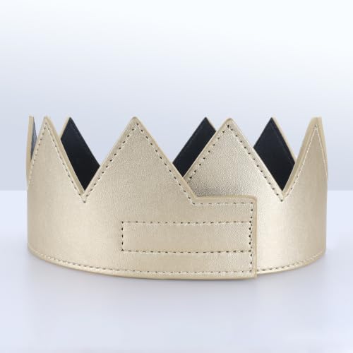 FM42 Multicolor PU Leather Crown with Adjustable Velcro - Gold Tone